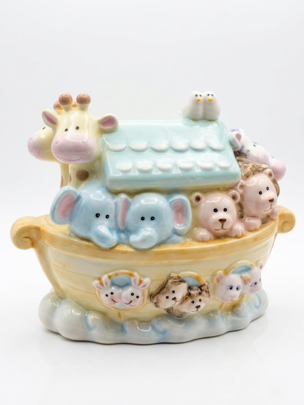 Russ Baby Noah’s Friends Ceramic Ark Piggy Bank NIB